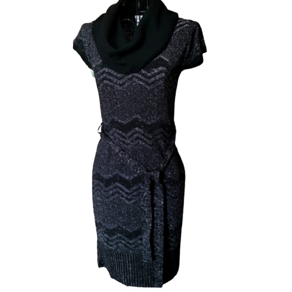 Derek Heart Black and Silver Sweater Dress - Picture 2 of 7
